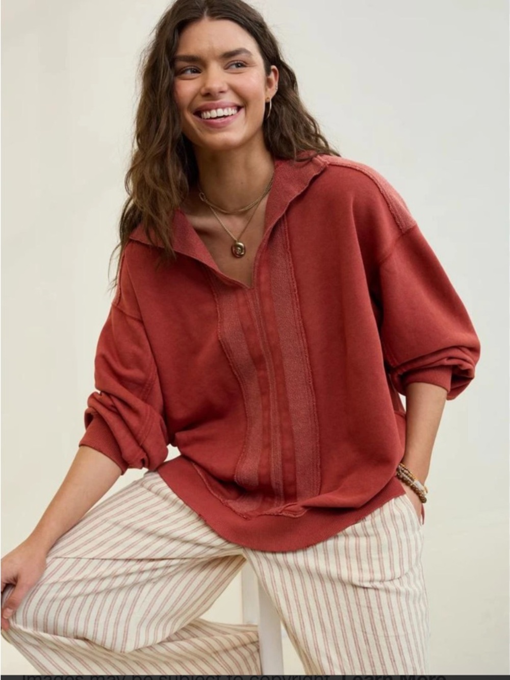Aerie Starry Skies Open Neck Sweatshirt